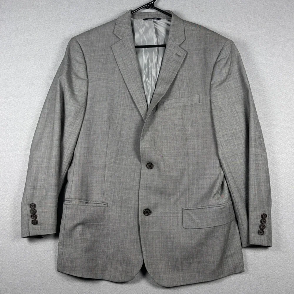 Ralph Lauren 2-Button Wool Blazer Jacket 42L Gray Professional Sport Coat